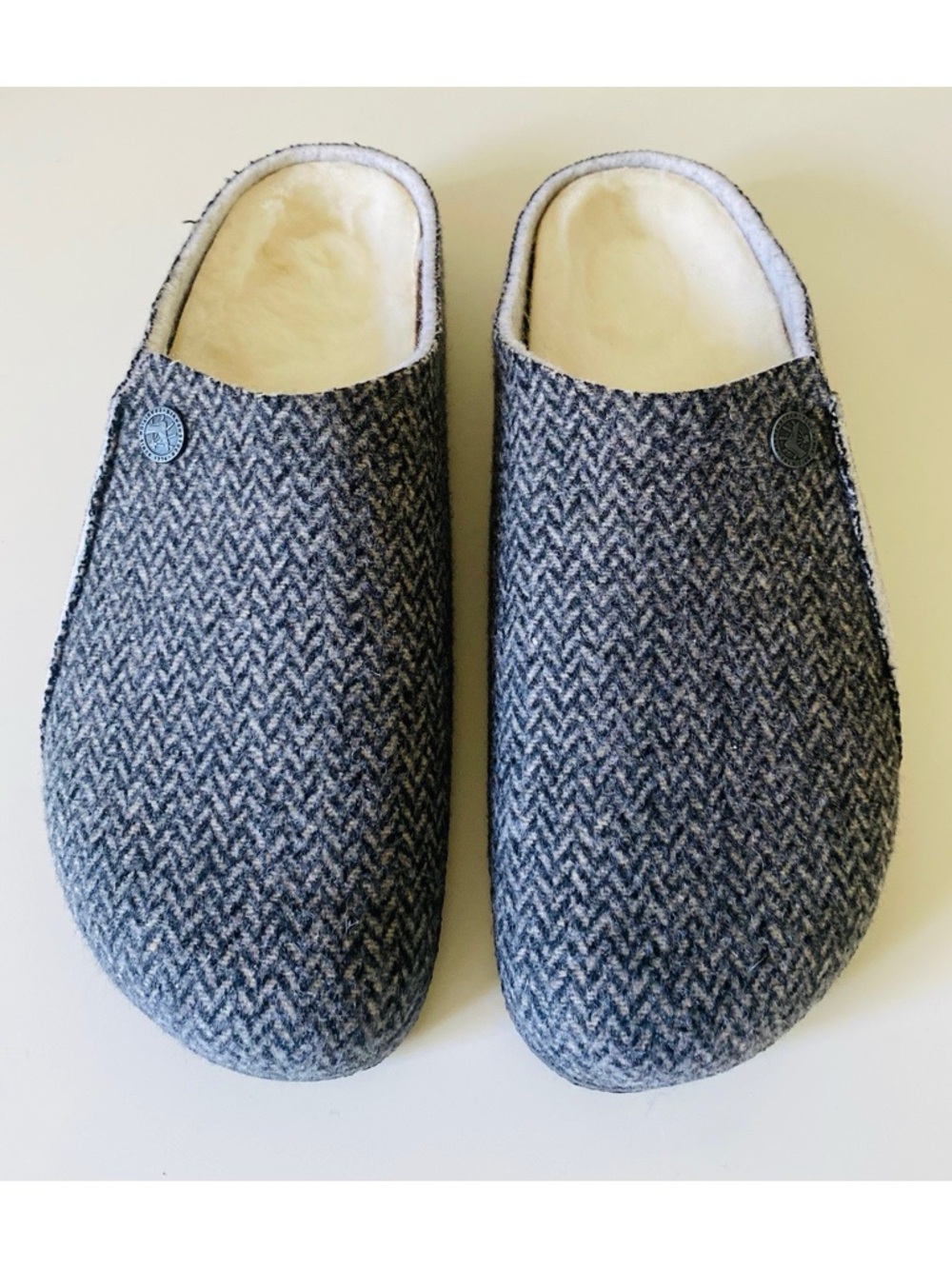Birkenstock Zermatt Shearling Clogs - Grey Herringbone Wool (Size 40) - US 9-9.5